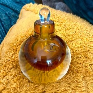 Vintage JL Amber and Clear Blown Glass Perfume Bottle